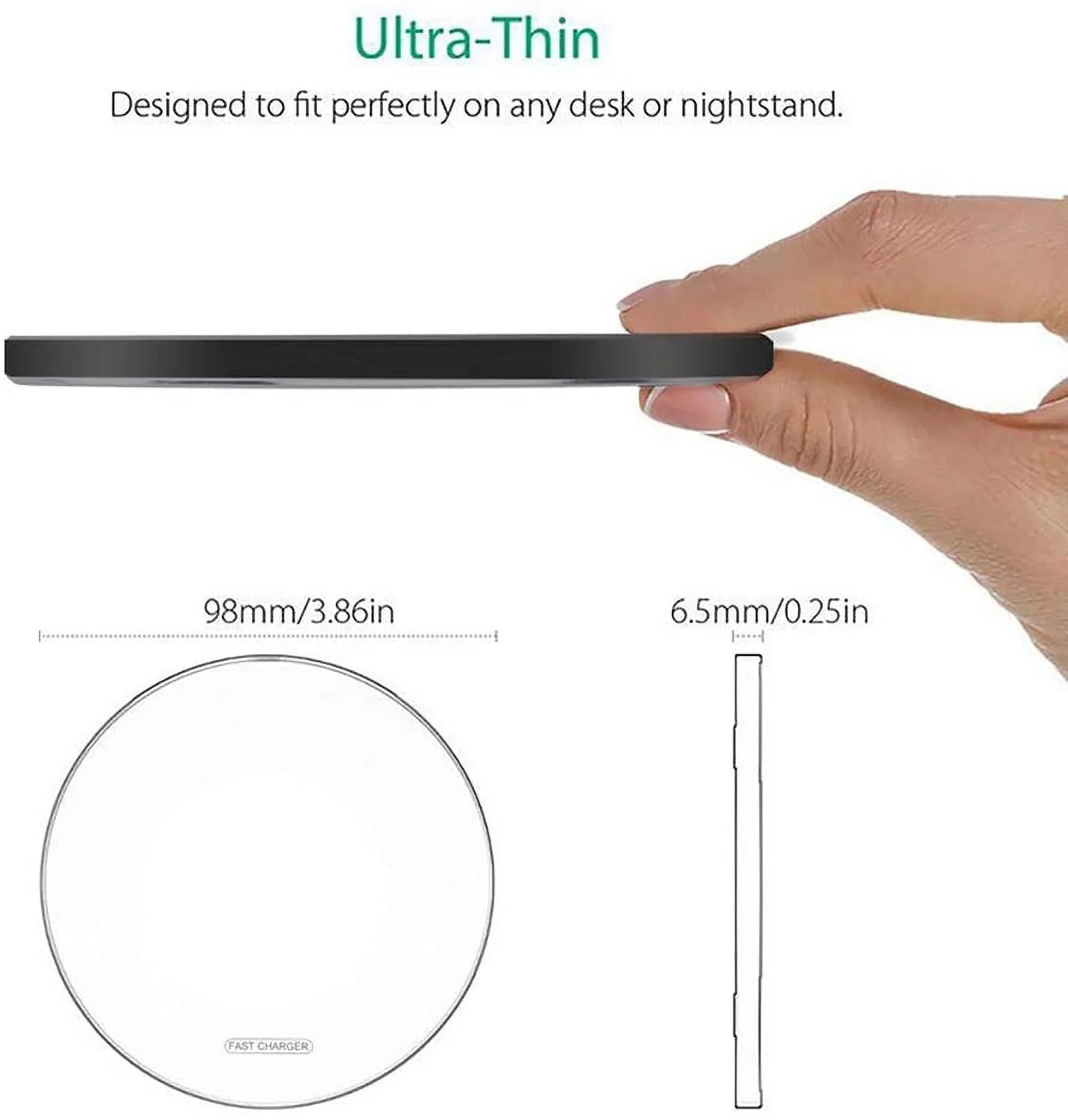 20W Wireless Charger Fast Charging Station for Iphone 15 14 13 12 11 X 8 Airpods Samsung Galaxy Black