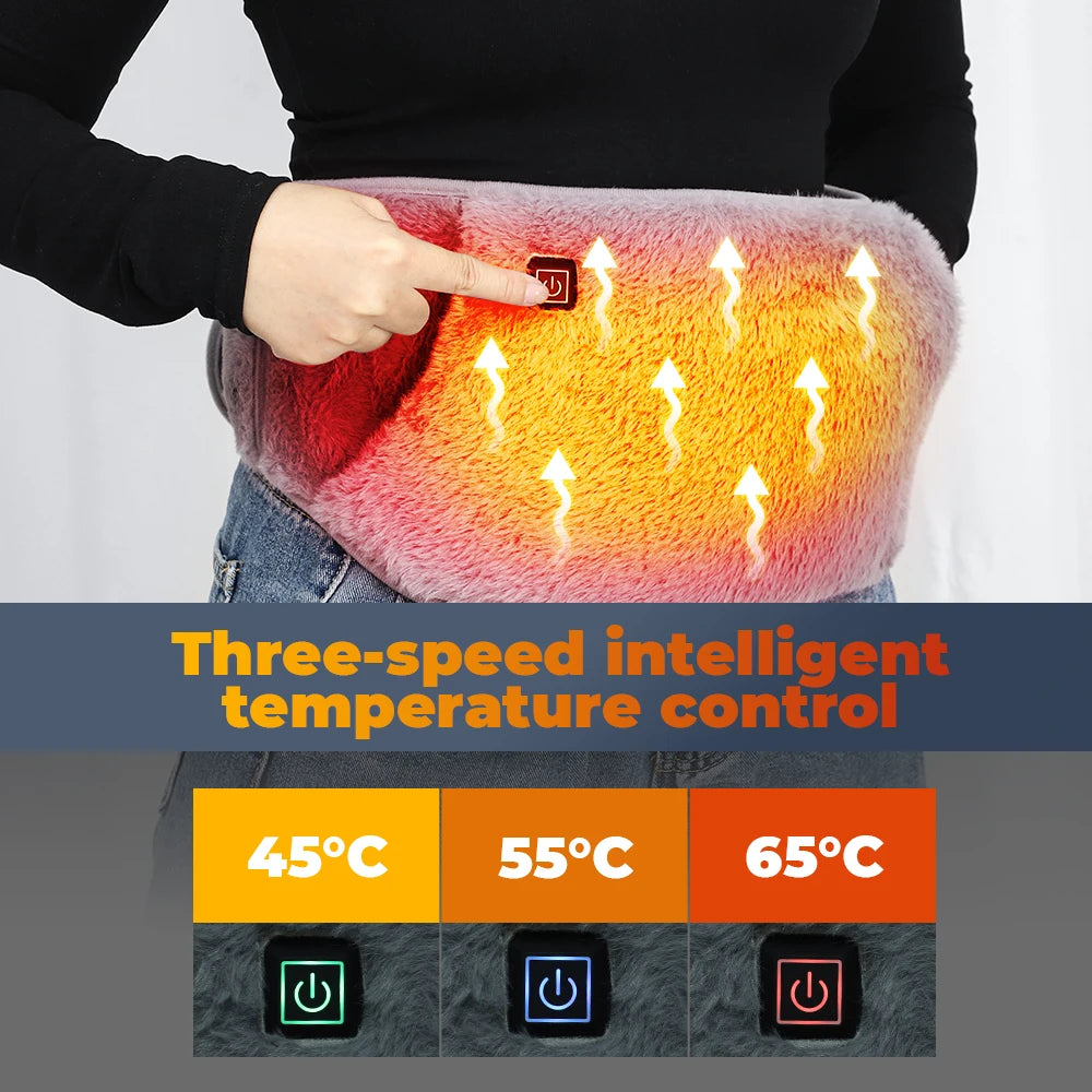 3-Levels Electric Heating Pad Cold-Proof Uterine Belt Cold-Proof Hand Waist Warming Pad USB Recharging Abdominal Warmer